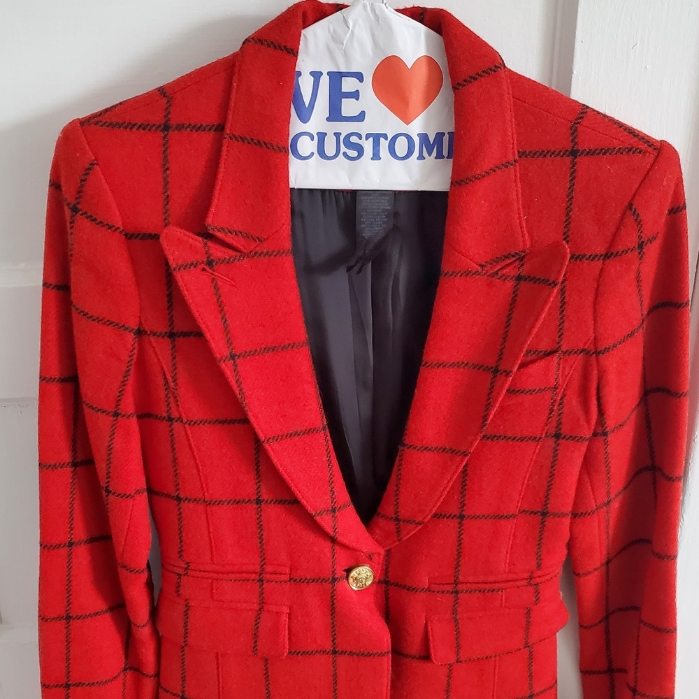Smythe Red Plaid Blazer Sz2